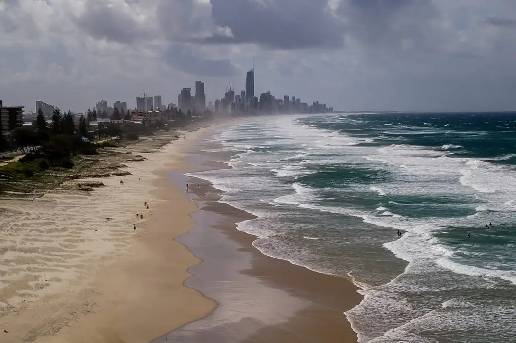 gold coast, beach, skyscrapers